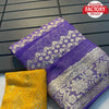 Lavender Pure Georgette Banarasi Rich Zari Saree