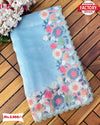 Sky Blue Pure Organza Kashmiri Work Saree