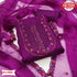 Magenta Organza Multi-Embroidery Kurtha Suruwal Piece