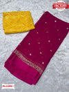 Dark Pink Pure Georgette Sequins Worked Saree