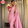 Pink Pure Dola Silk Saree With Banarasi Zari Weaving