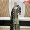 Black Partywear Georgette Sequins Kurtha Sharara