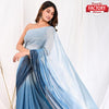 Blue Shimmer Chiffon Ombre Saree
