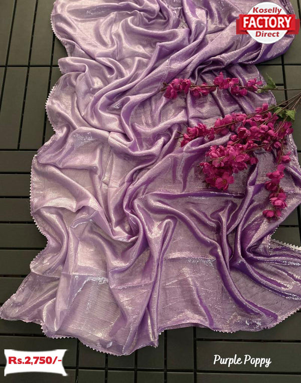 Lavender Shimmer Chiffon Ombre Saree