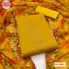 Mustard Yellow Georgette Sequins Work Kurtha Suruwal Piece