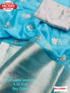 Light Blue Pure Soft Organza Sequins Worked Saree