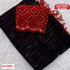 Black Georgette Smoke Foil Partywear Saree