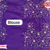 Purple Multi-embroidered Chinnon Crepe Silk Saree