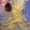 Yellow Soft Organza Embroidered Partywear Saree