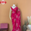 Pink Pure Georgette Silk Floral Handwork Partywear Saree