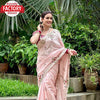 Baby Pink Dola Silk Multi-embroidery Partywear Saree