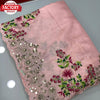 Baby Pink Dola Silk Multi-embroidery Partywear Saree