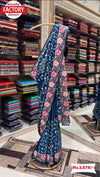 Deep Blue Pure Georgette Chikankari Work Partywear Saree