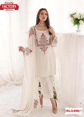 White Pakistani Kurtha Palazzo Dupatta Set