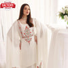 White Pakistani Kurtha Palazzo Dupatta Set