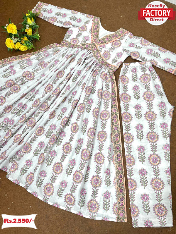 Cotton Floral Kurtha Palazzo Set For Summer