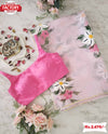 Powder Pink Organza Hand Painted Saree
