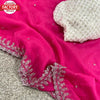 Rani Pink Soft Organza Fancy Embroidered Saree