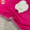 Rani Pink Soft Organza Fancy Embroidered Saree