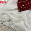 White Soft Organza Fancy Embroidered Saree