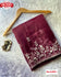 Wine Pure Organza Thread Embroidery Saree