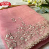 Baby Pink Pure Organza Thread Embroidery Saree