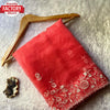 Dark Pink Pure Organza Thread Embroidery Saree