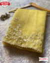 Yellow Pure Organza Thread Embroidery Saree