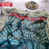Pure Organza Thread And Sequins Work Saree With Stitched Blouse
