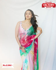 Bollywood Designer Multi-Shaded Pure Georgette Saree