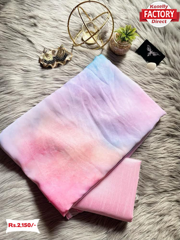 Bollywood Designer Multi-Shaded Pure Georgette Saree