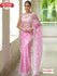 Baby Pink Pure Organza Multi-Embroidered Saree