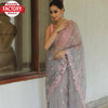 Ash Pure Organza Multi-Embroidered Saree
