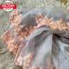 Ash Pure Organza Multi-Embroidered Saree
