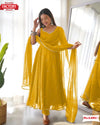 Yellow Anarkali Gown Dupatta Set