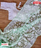 Sea Blue Organza Embroidered Saree With Stitched Blouse