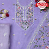 Lavender Embroidered Organza Silk Kurtha Suruwal Piece