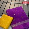 Purple Pure Georgette Sequins Worked Saree