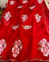 Red Pure Organza Hand Print Saree With Handwork