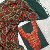 Dark Green Woolen Kurtha Piece With Kashmiri Embroidery Work