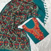 Sky Blue Woolen Kurtha Piece With Kashmiri Embroidery Work