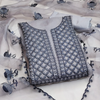 Grey Organza Silk Embroidered Kurtha Suruwal Piece