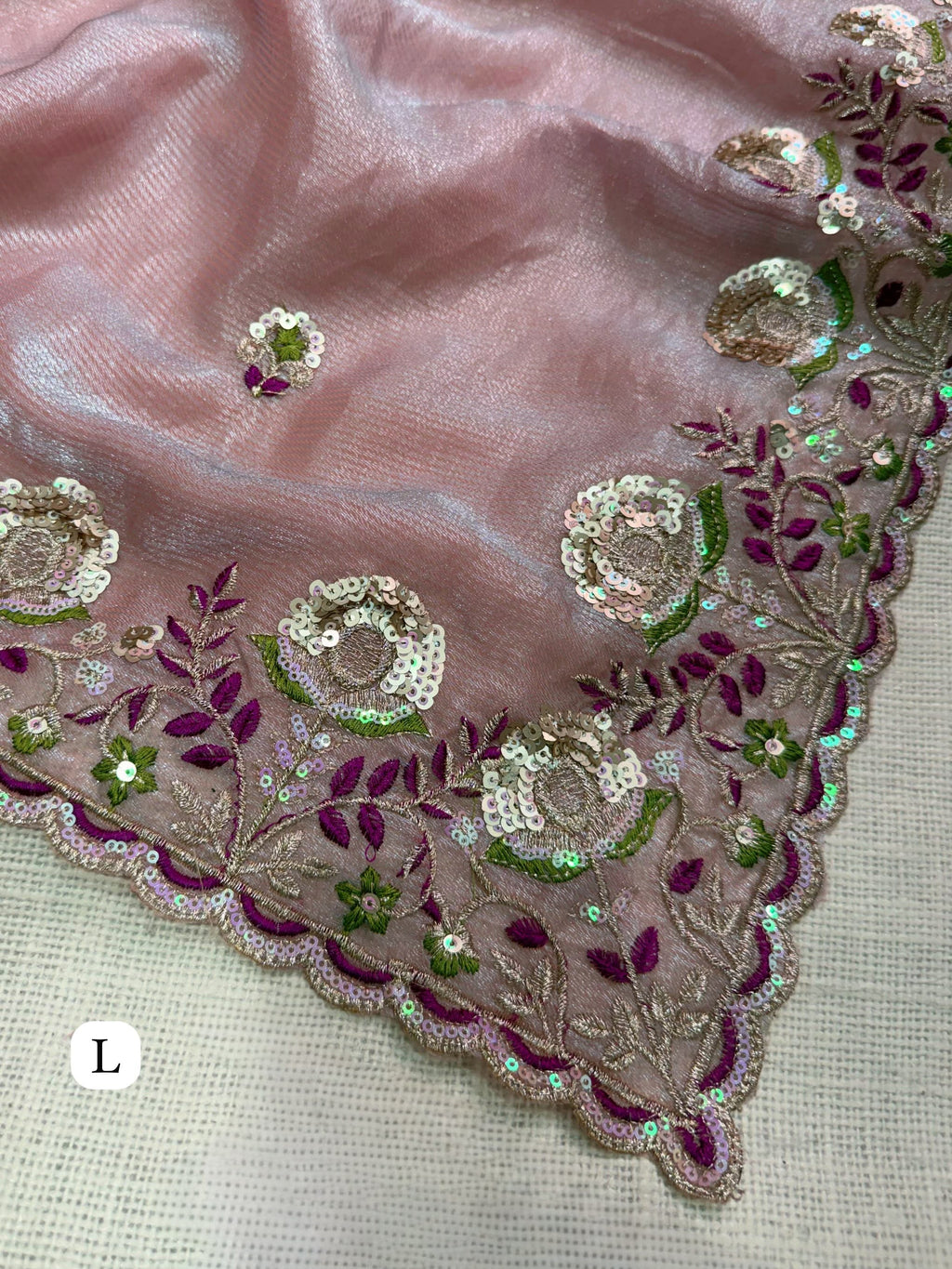 Shafali Lavender Embroidered Valetino Silk Saree