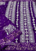 AK-997 Purple Elephant Satin Georgette Saree