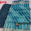 Blue Georgette Leheriya Foil Work Saree