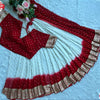 Red and White Pure Georgette Banarasi Zari Saree