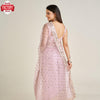 Baby Pink Net Sequins Embroidered Partywear Saree