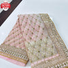 Baby Pink Net Sequins Embroidered Partywear Saree
