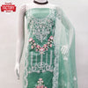 Turquoise Organza Embroidered Kurtha Suruwal Piece