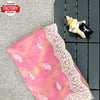 Pink Pure Organza Leheriya Embroidered Saree